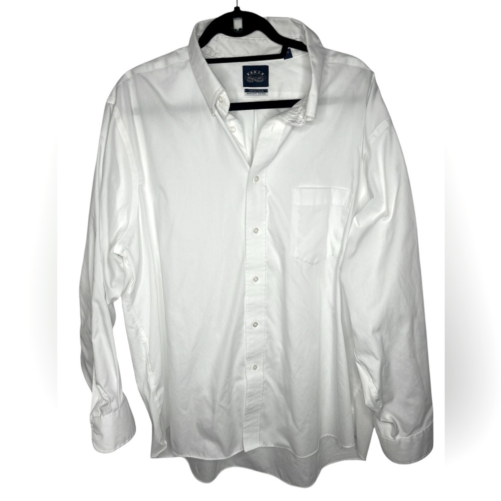 Lands' End Men's White Button-Down Dress Shirt